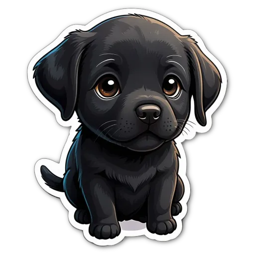 A cartoon dog with a black color.
