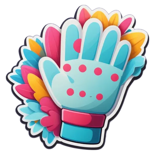 A sticker of a hand with flowers and words "Thanks for your help".