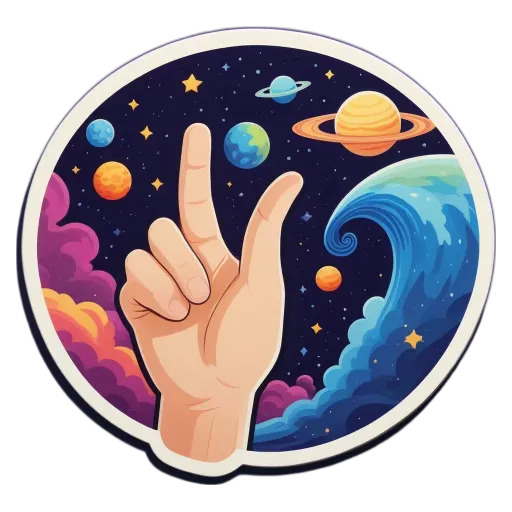 A hand with a stylized planet in the middle of it.