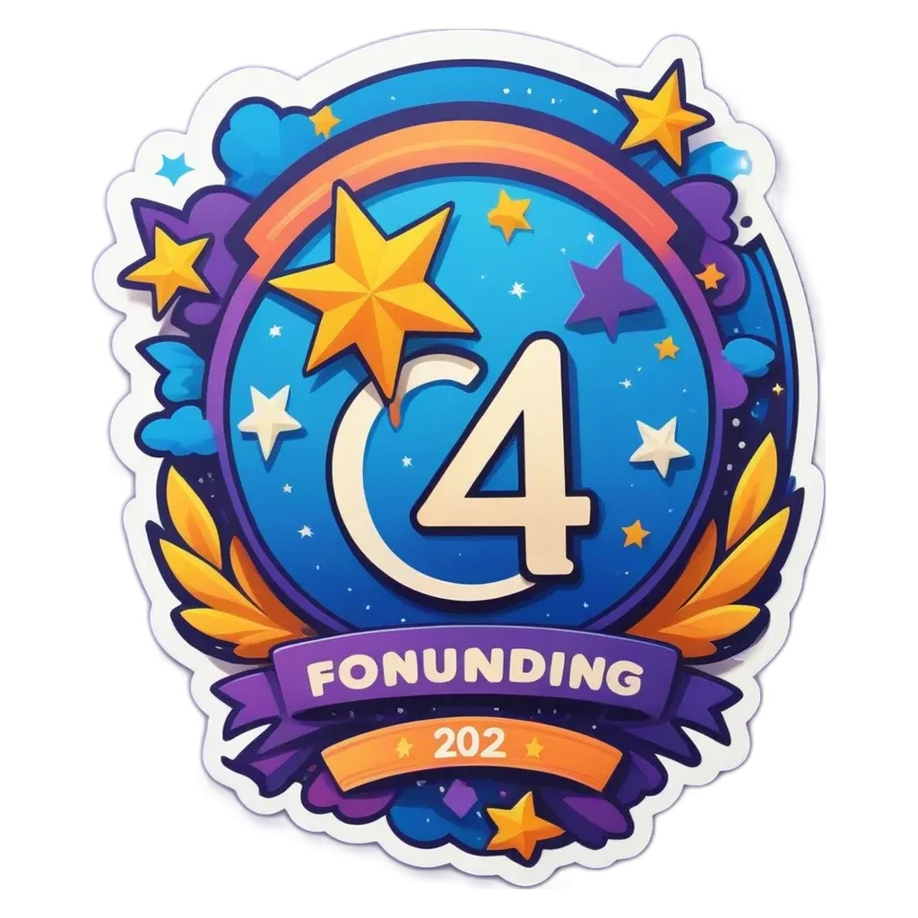 A 4FONUNDING badge with stars around it is displayed on a black background.