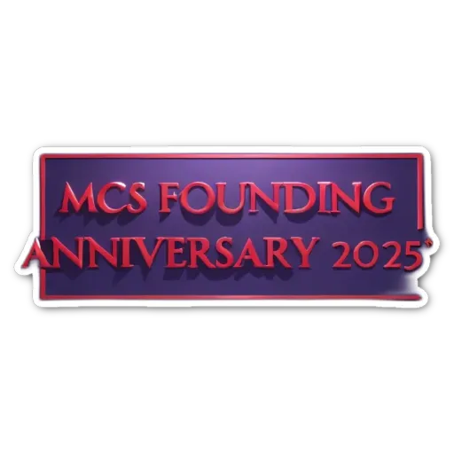 The anniversary banner is made up of two colors, purple and red.