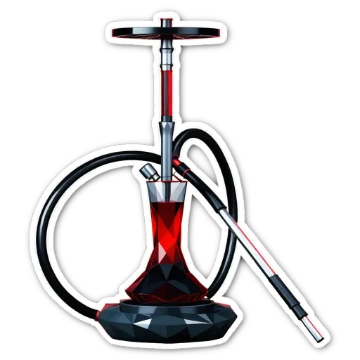 A hookah with red and black colors.