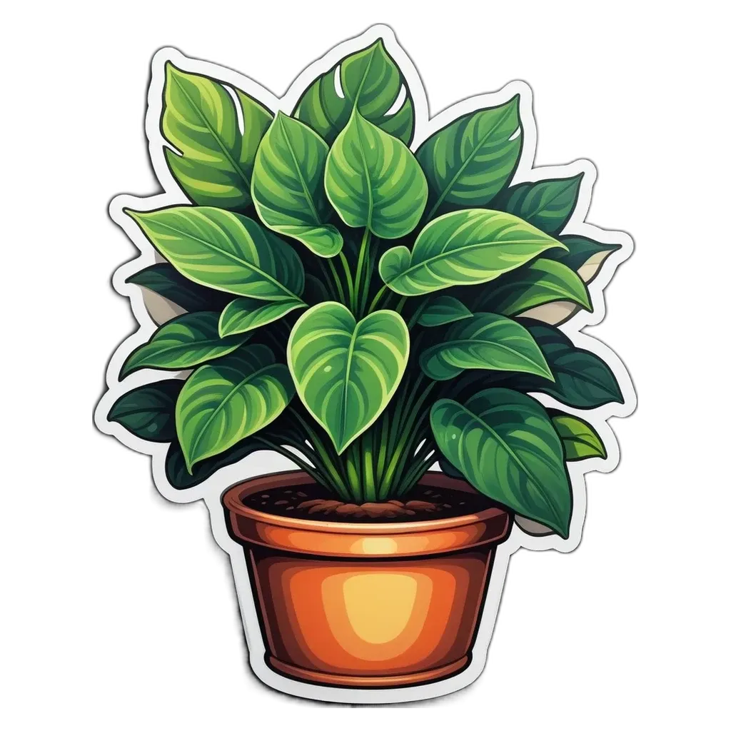 A plant in a pot that is on a black background.