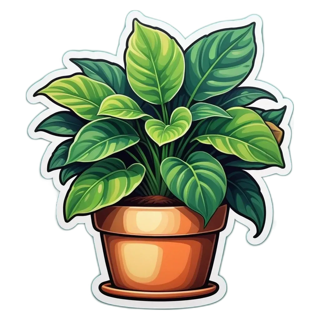 A plant in a pot that is on a black background.