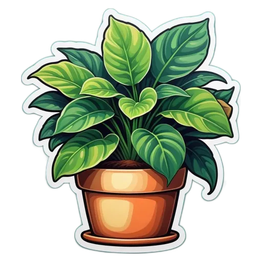 A plant in a pot that is on a black background.