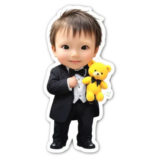 A boy is holding a yellow teddy bear.