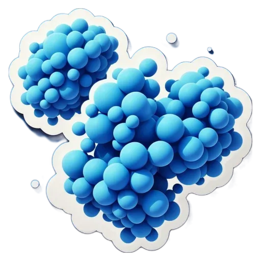 A cluster of blue dots on a black background.