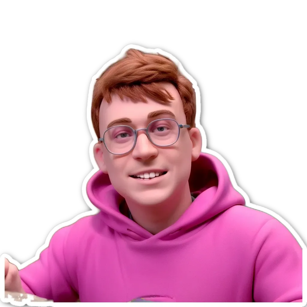 A boy wearing a pink hoodie is smiling.