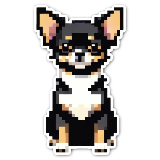 A pixelated sticker of a chihuahua dog.