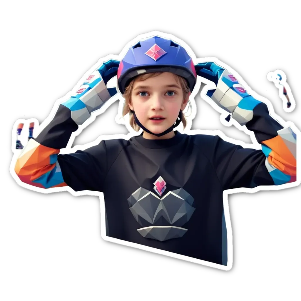 A child wearing a helmet putting it on.