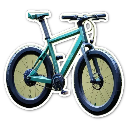 A sticker of a bike with a black seat and handlebars.