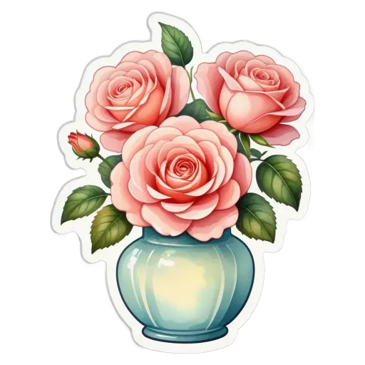 A vase full of roses is a cute decorative piece.