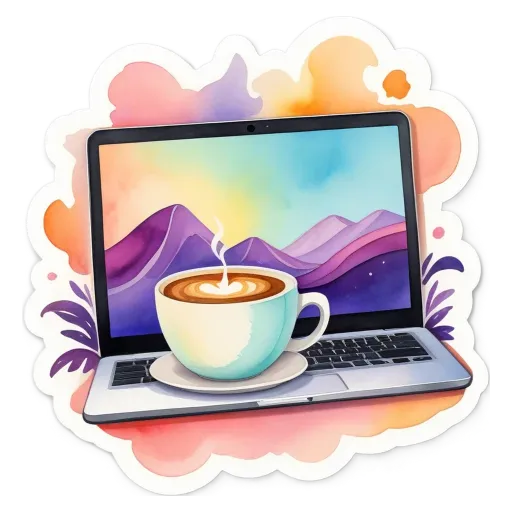 An image of a laptop with a coffee cup on it.