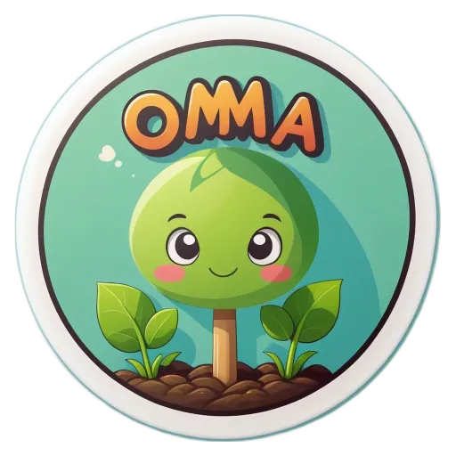 A tree with the word OMA on the sticker.