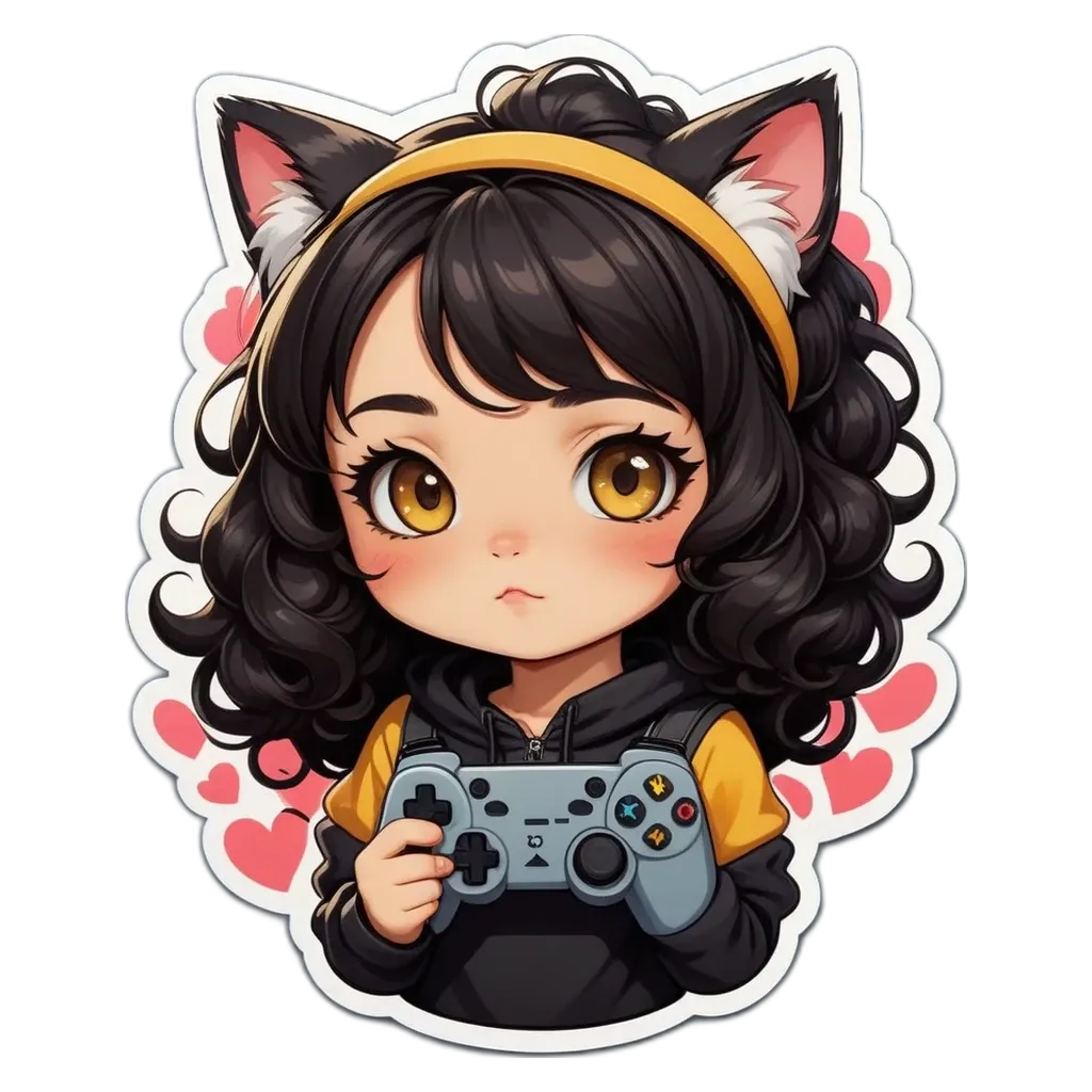 A girl playing a video game her cat is on her face.