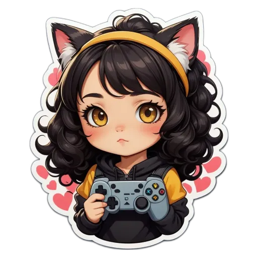 A girl playing a video game her cat is on her face.