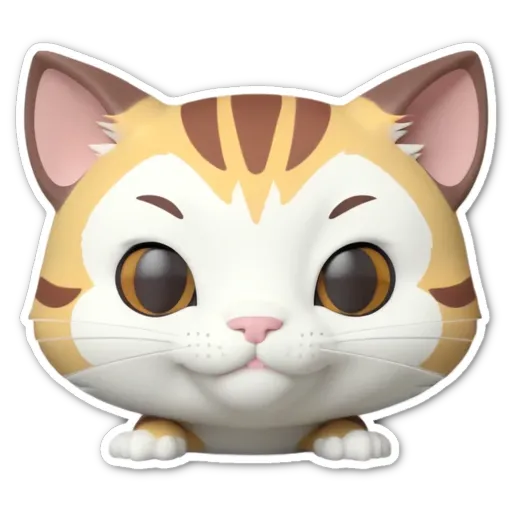 A cat sticker with yellow eyes is staring at you.