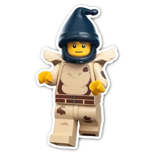 A lego person on a black background.