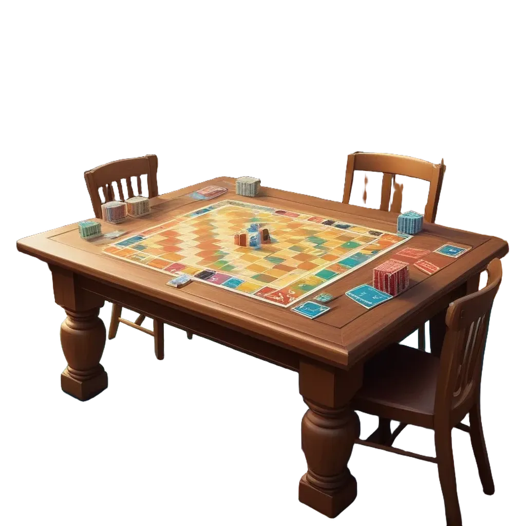 A table with a game of checkers on it with two chairs underneath it.