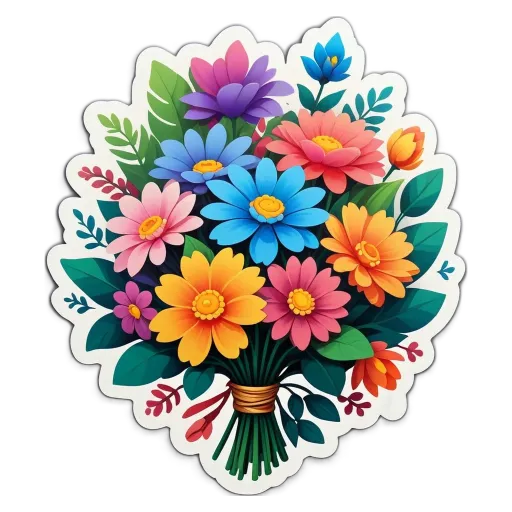 A colorful bouquet of flowers that are used to decorate a space.