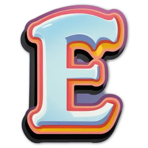 A graphic of the letter E in different colors.