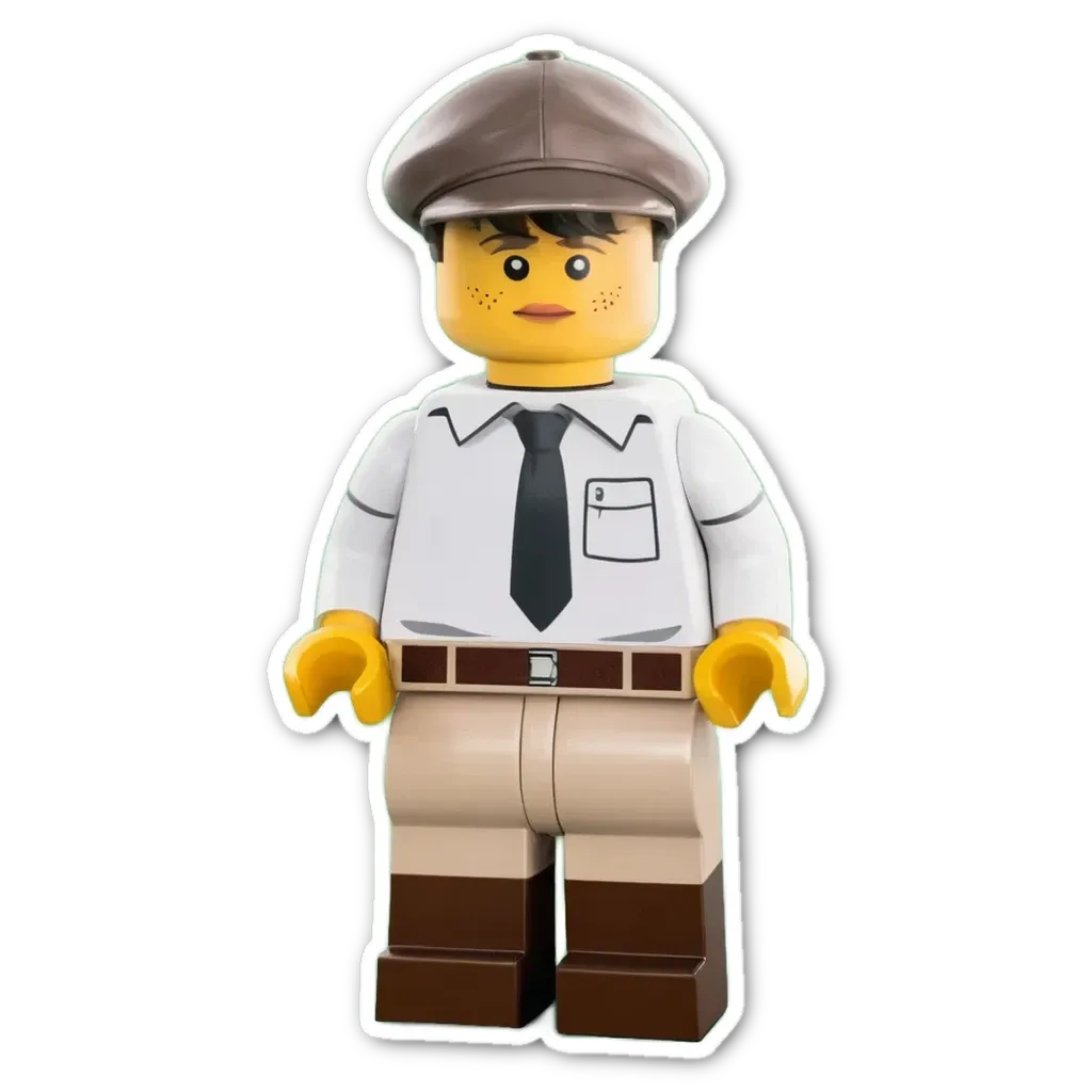 A lego boy that is wearing a tie.