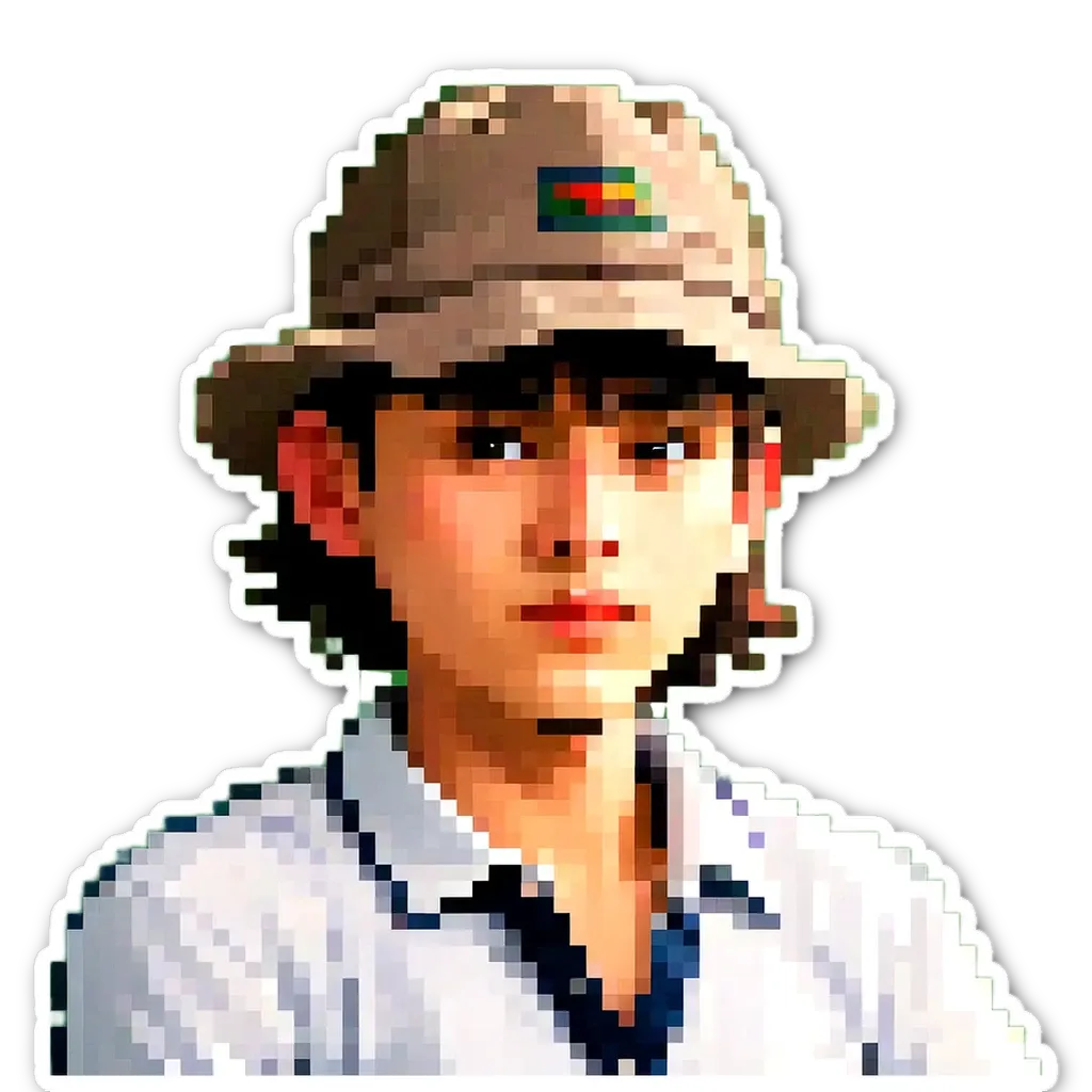 A boy wearing a hat is looking at the camera.