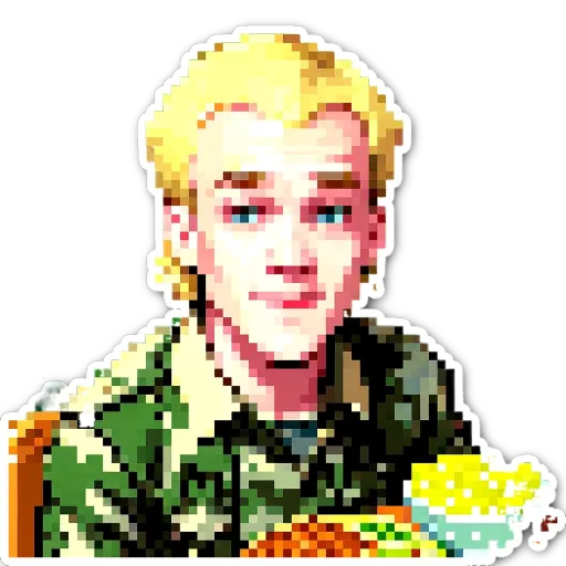 A boy in a camo jacket is holding a bowl of food.