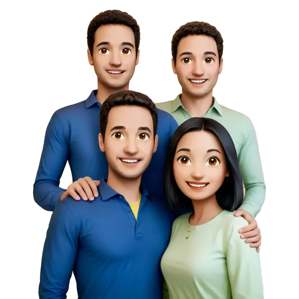 Three people are standing together and the photo looks off.