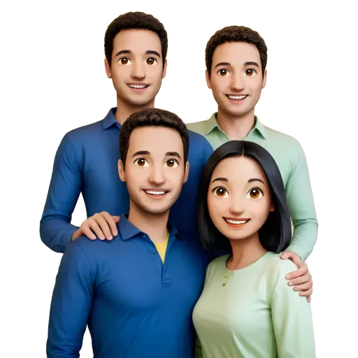 Three people are standing together and the photo looks off.