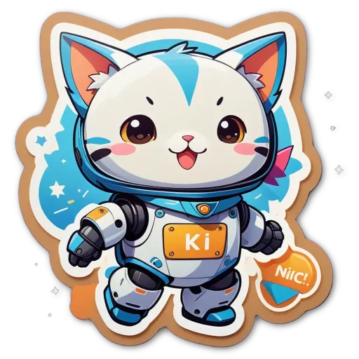 A robot cat with K.I.I.C. written on it.