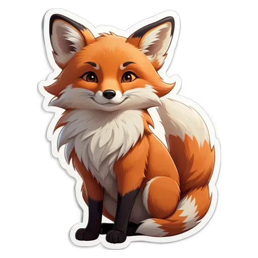 A cartoon image of a fox sitting with its mouth wide open.