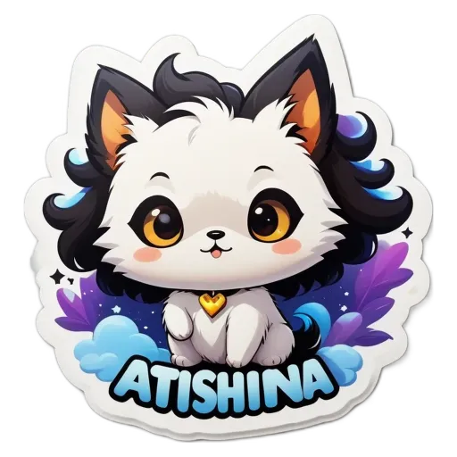 A cat with a name tag on it.