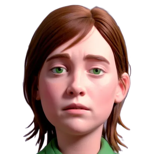 A green colored head with a pinkish nose.