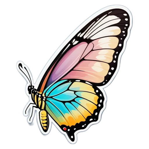 A butterfly with many colors on it.