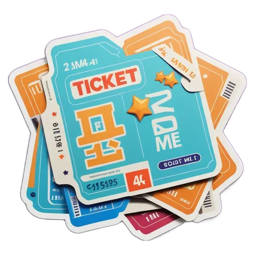 A stack of colorful tickets with the word "me" written on the last one.