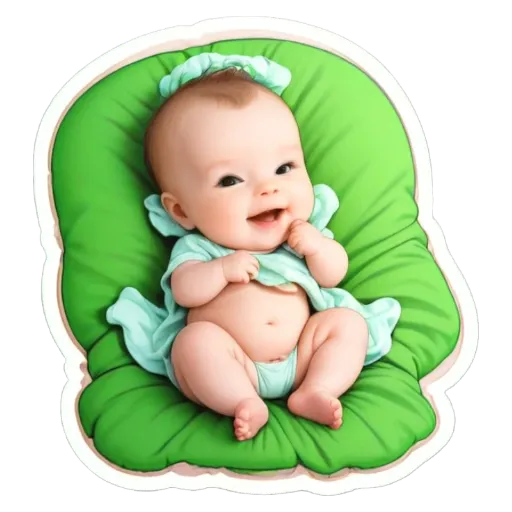 A green colored baby with a green blanket.