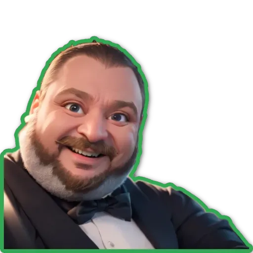 A man with a fake mustache and a fake beard.