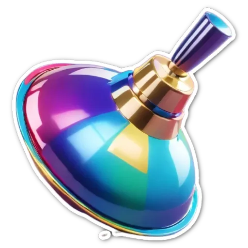 A colorful sticker of a colorful object.