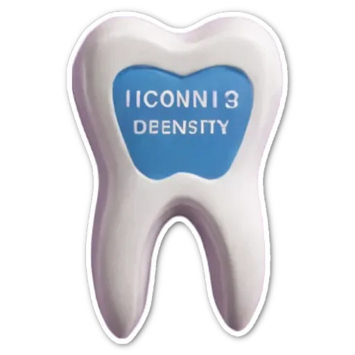 A blue and white toothbrush 3 density sticker.