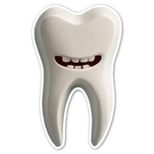 A white tooth with a mask on it.