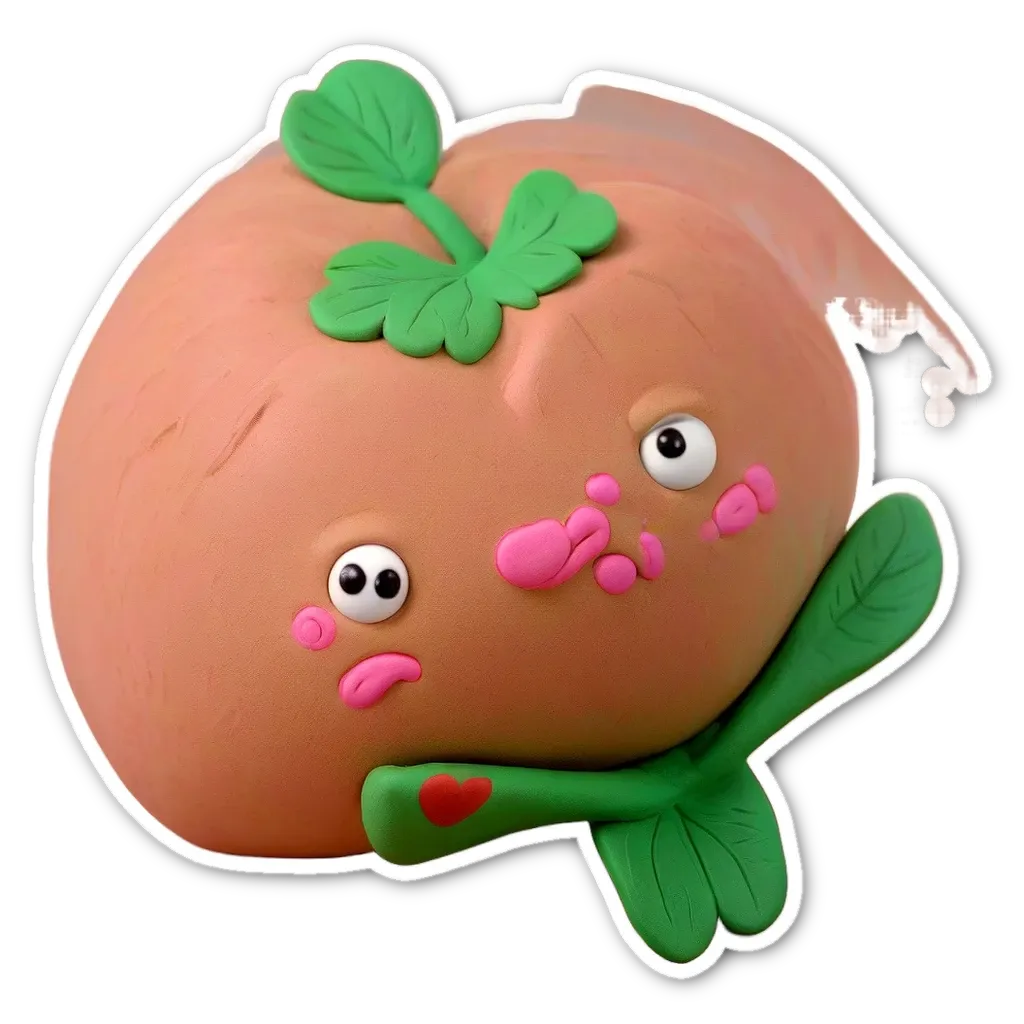 A plastic toy that looks like a person with a nose and mouth.