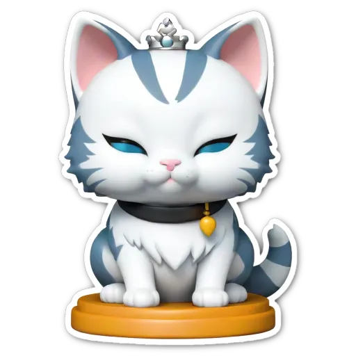 A cat figurine that is wearing a crown.