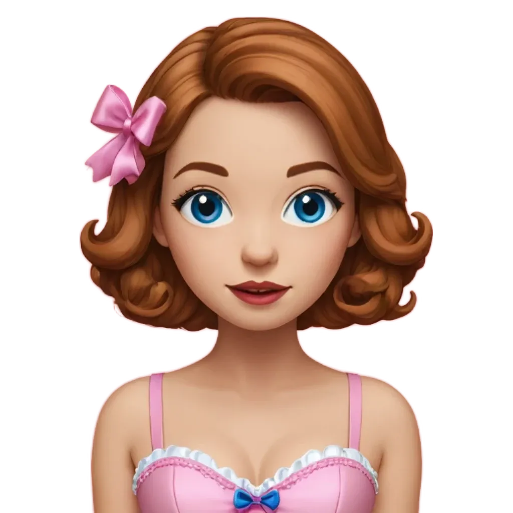 A female character that appears to be wearing a pink bra and having a bow in her hair.