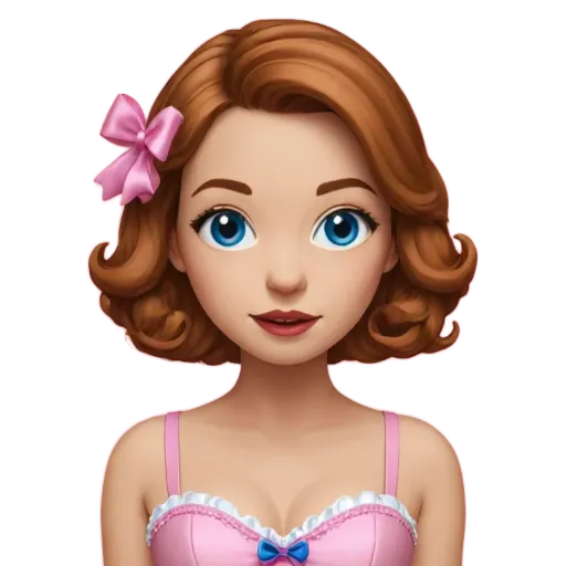 A female character that appears to be wearing a pink bra and having a bow in her hair.