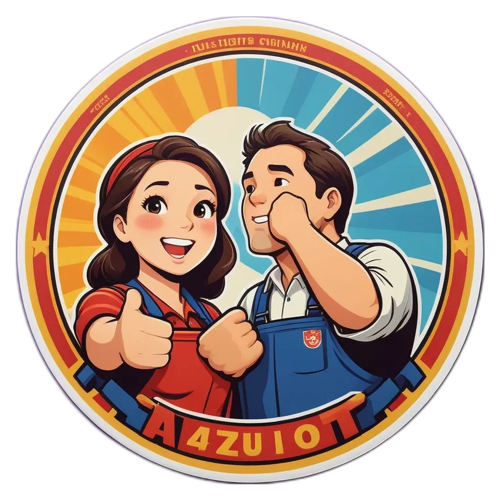 A man and a woman giving each other thumbs up.