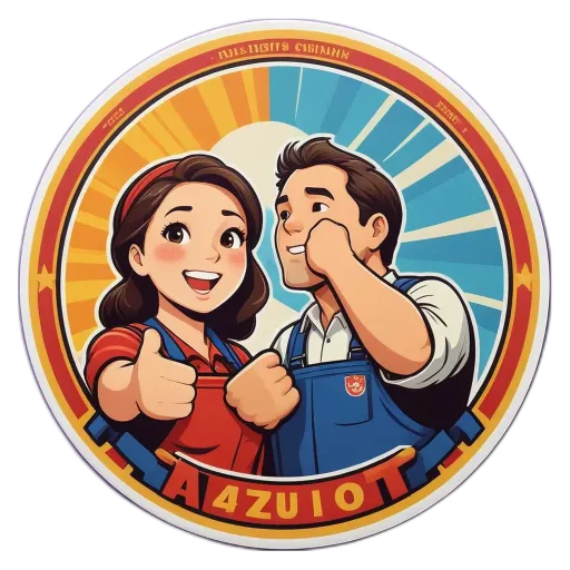 A man and a woman giving each other thumbs up.