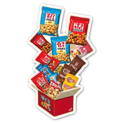 A variety of different flavored nuts stacked in a box.