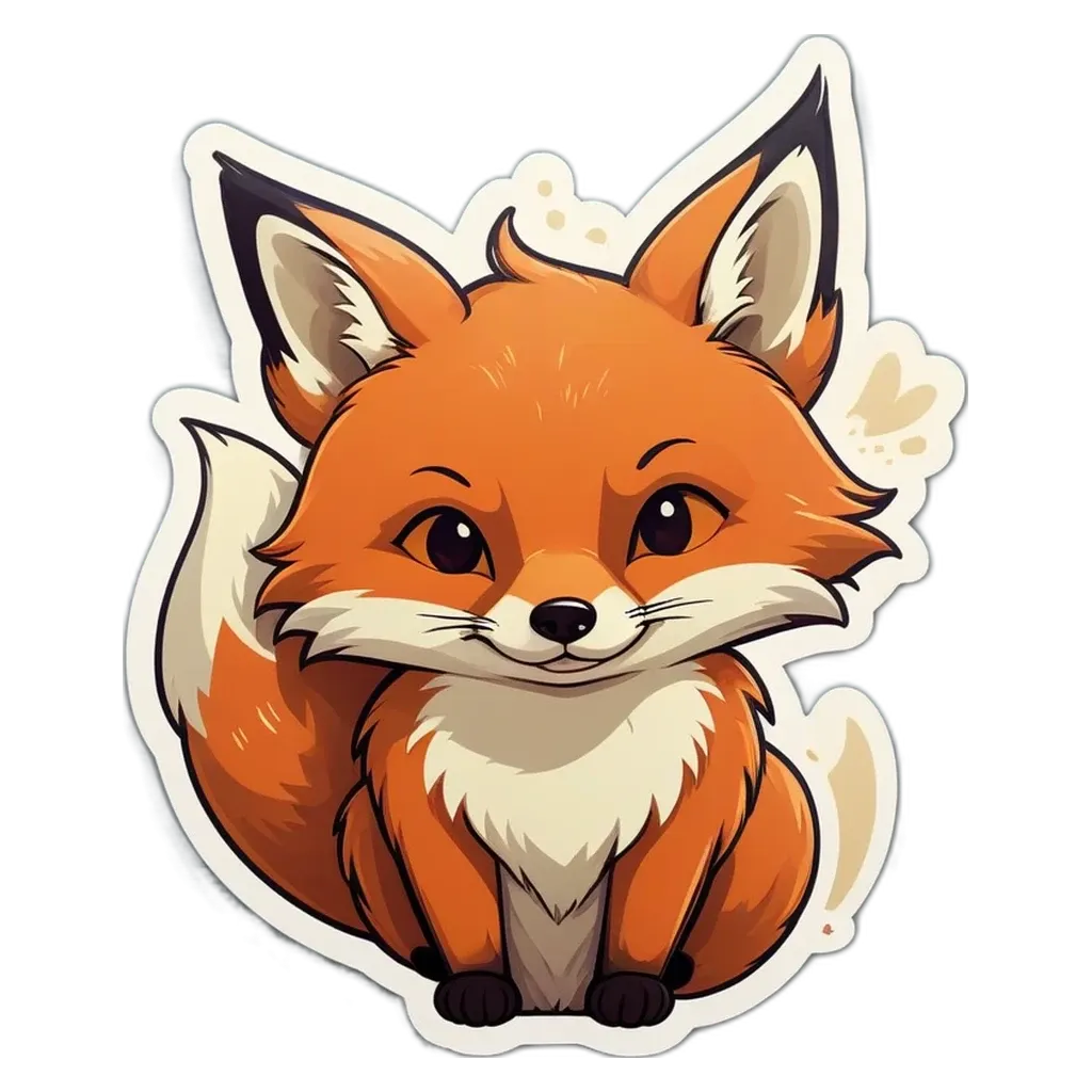 A cartoon picture of a fox with a big smile.