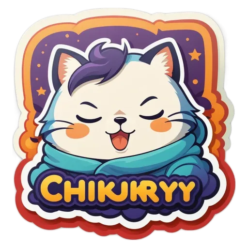 A cat with a name tag that reads Chikurvy.